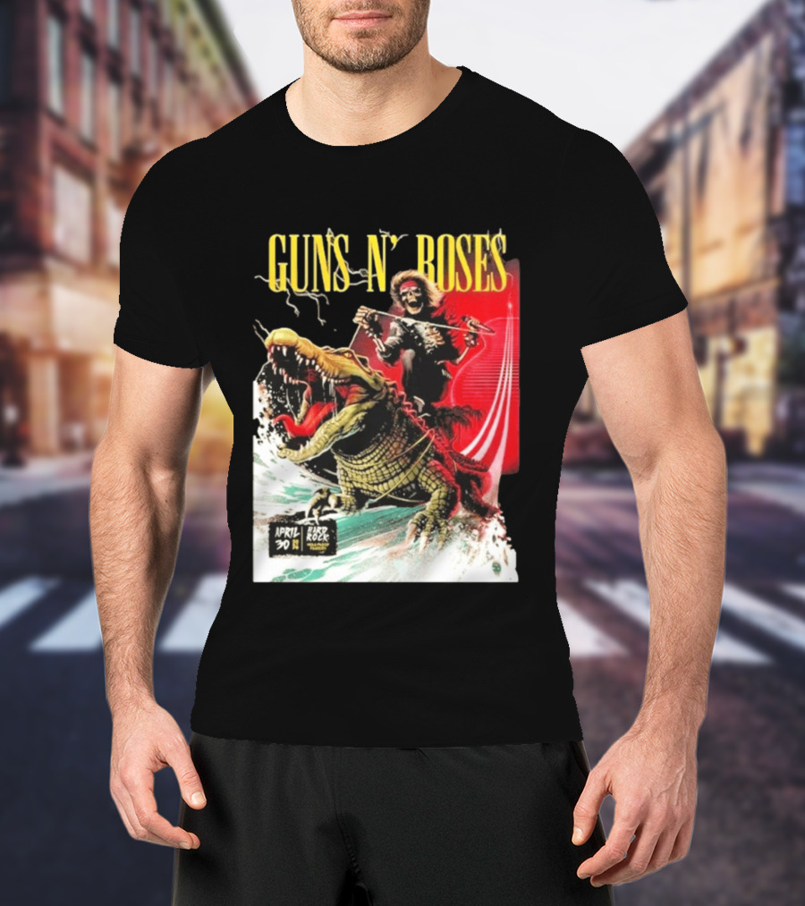 Guns N' Roses F1 Miami Grand Prix Florida 2026 Skeleton Rides Crocodile Hard Rock Live April 30 T-Shirt