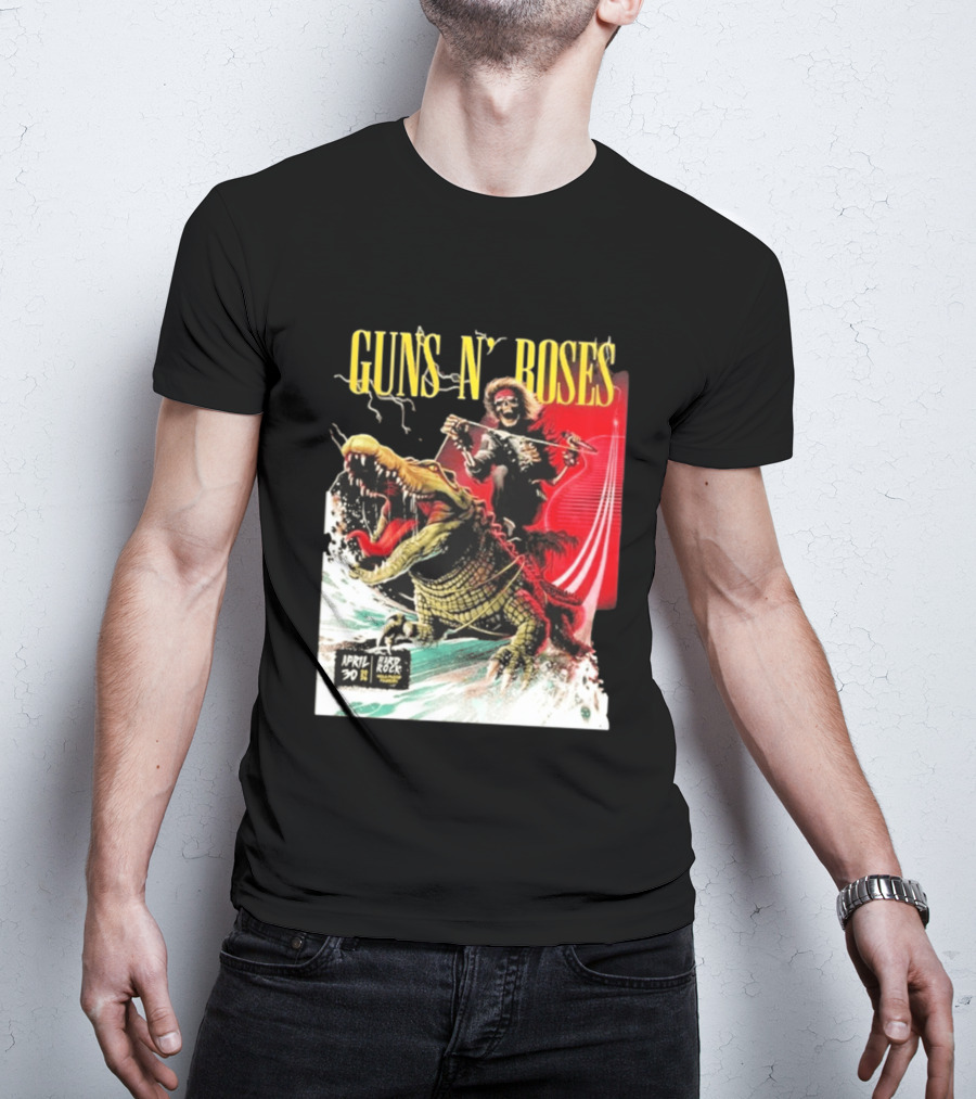 Guns N' Roses F1 Miami Grand Prix Florida 2026 Skeleton Rides Crocodile Hard Rock Live April 30 T-Shirt
