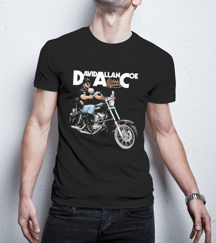 David Allan Coe Rides Again Biker Country Music Legend T-Shirt