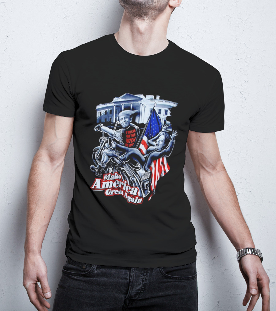 Make America Great Again Trump Motorcycle White House Flag T-Shirt