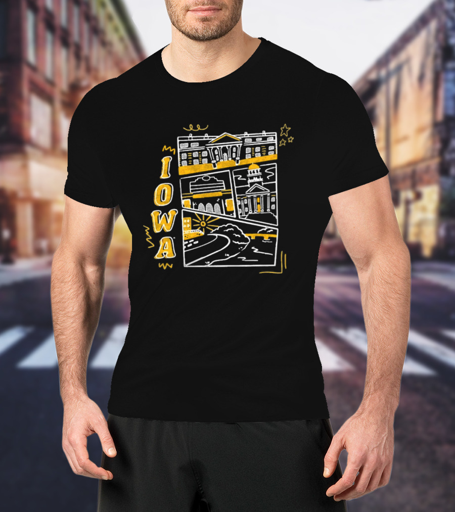 Iowa Hawkeyes Old Capitol Building And Campus Landmarks T-Shirt