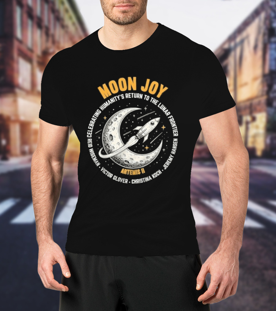 Moon Joy Celebrating Humanity's Return Lunar Frontier Artemis II Rocket Adventure T-Shirt