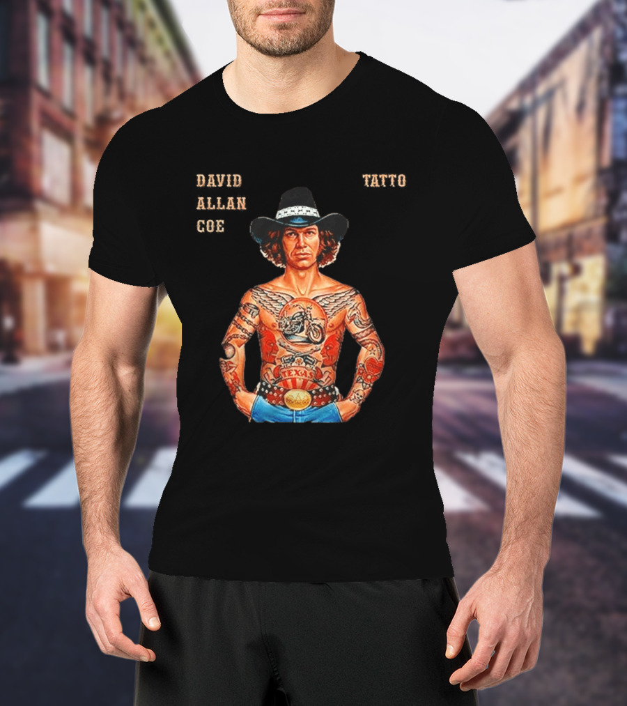 David Allan Coe Tattoo Texas Country Music Cowboy Hat T-Shirt