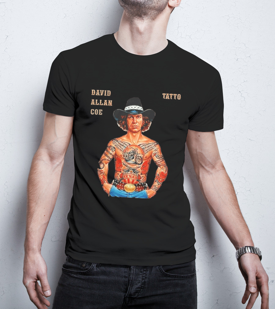 David Allan Coe Tattoo Texas Country Music Cowboy Hat T-Shirt