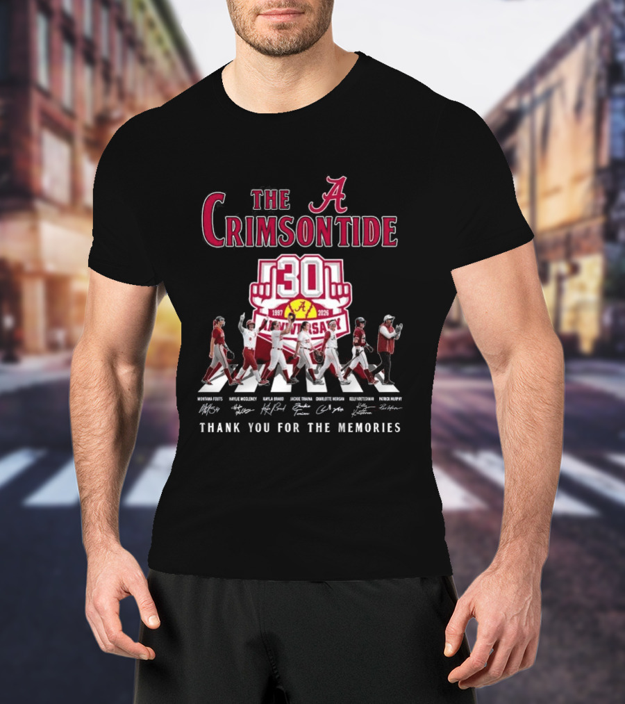 The Crimson Tide 30th Anniversary 1997 2025 Thank You For The Memories Signatures T-Shirt