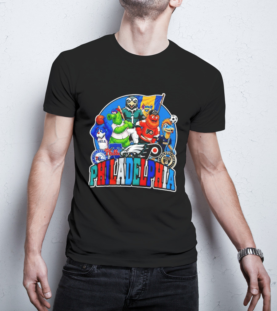 Philadelphia Philly Teams Mascot Eagles Flyers Phillies Sixers Union 76ers T-Shirt