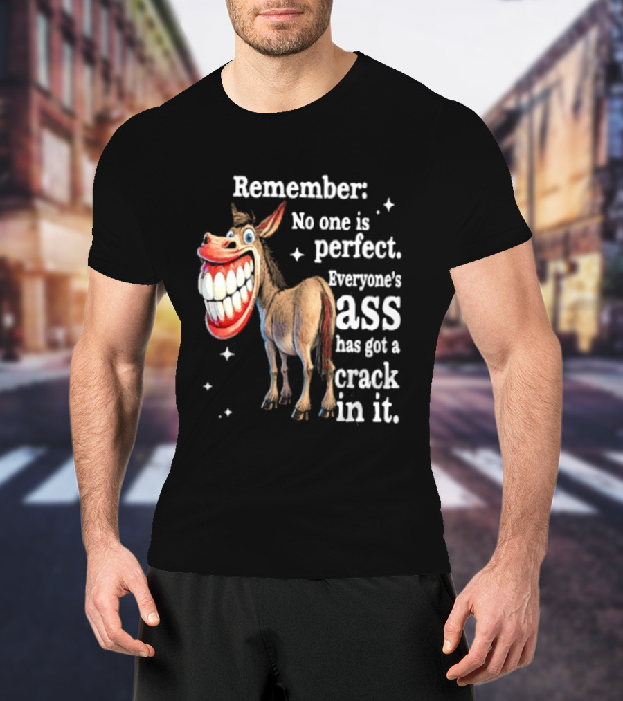 Remember No One Is Perfect Everyone's Ass Has Got A Crack In It Donkey T-Shirt