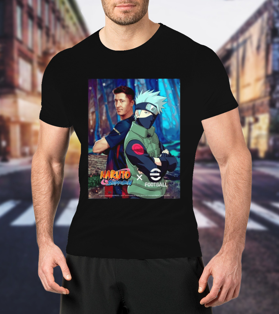 Naruto Shippuden X EFootball Featuring Robert Lewandowski And Kakashi 2026 T-Shirt