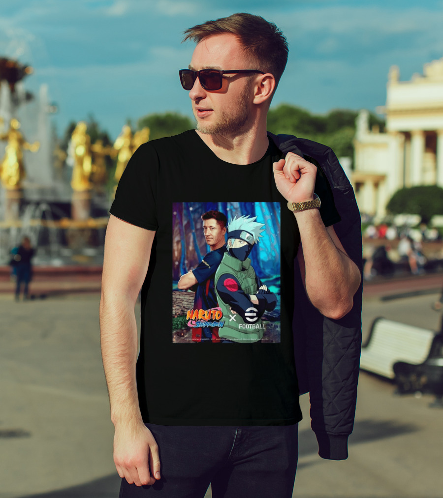 Naruto Shippuden X EFootball Featuring Robert Lewandowski And Kakashi 2026 T-Shirt