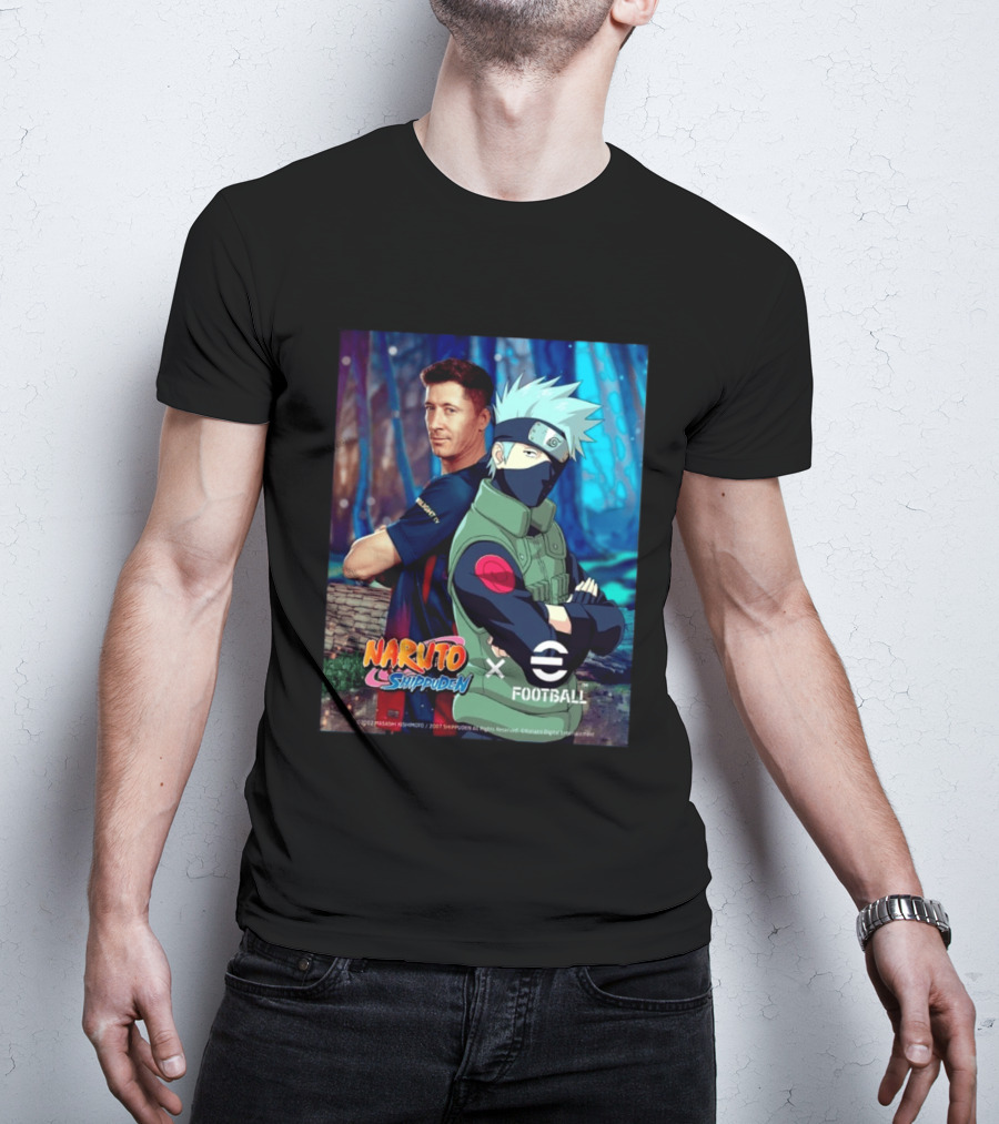 Naruto Shippuden X EFootball Featuring Robert Lewandowski And Kakashi 2026 T-Shirt