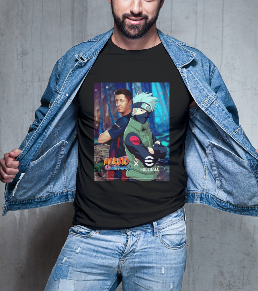Naruto Shippuden X EFootball Featuring Robert Lewandowski And Kakashi 2026 T-Shirt