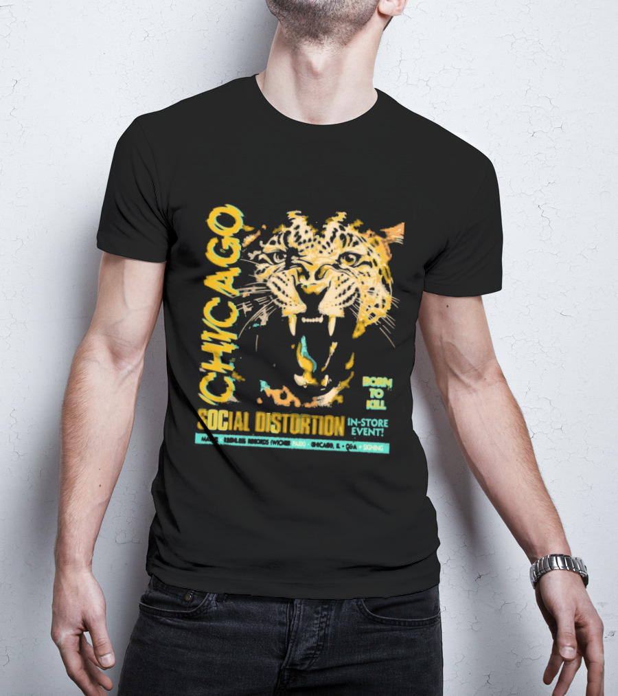 Social Distortion May 12 2025 Chicago IL Born To Kill Tiger T-Shirt