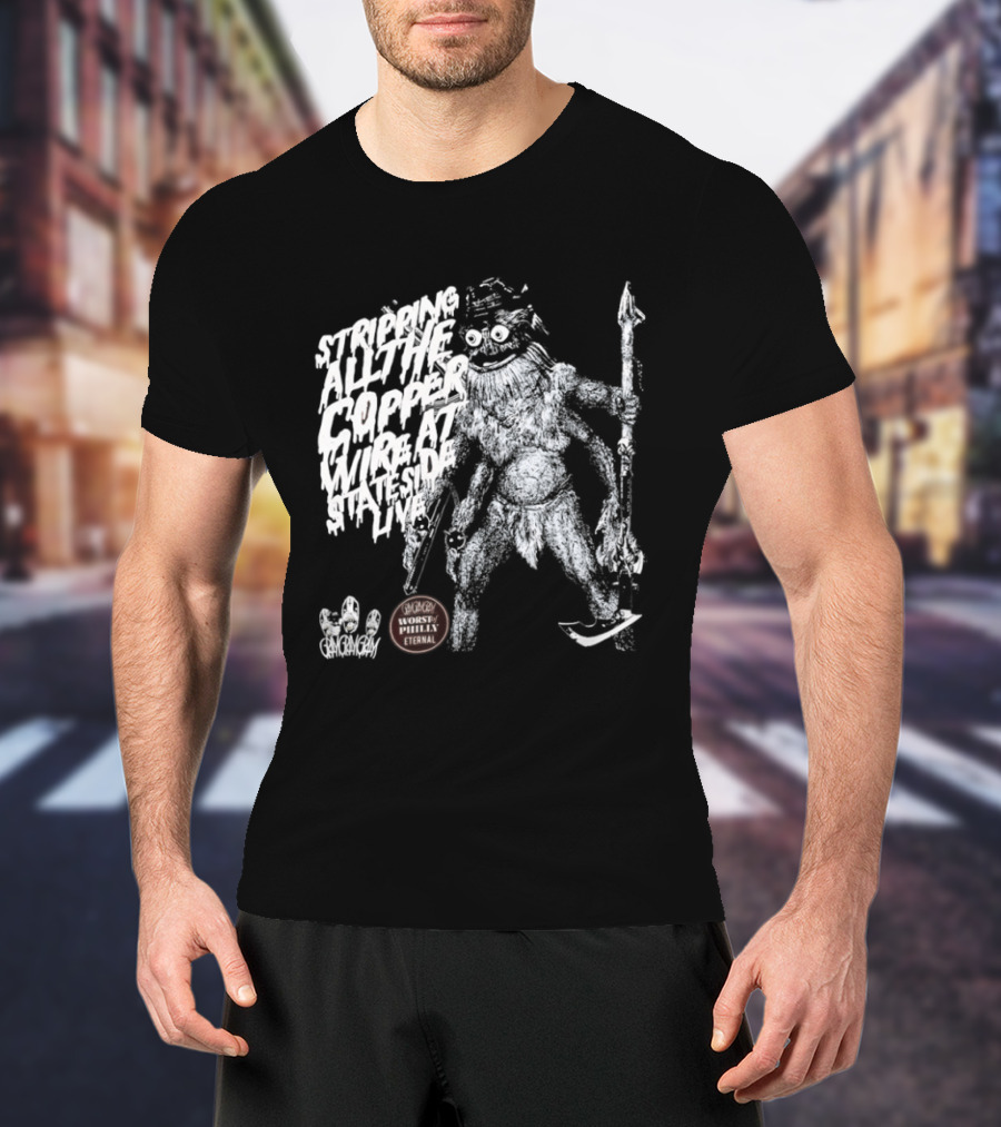 Stripping All The Copper Wire Stateside Live Gangstagrass Mercenary Freedom Infantry T-Shirt