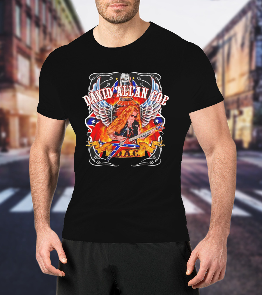 David Allan Coe Rebel Wings Guitar Country Legend DAC T-Shirt