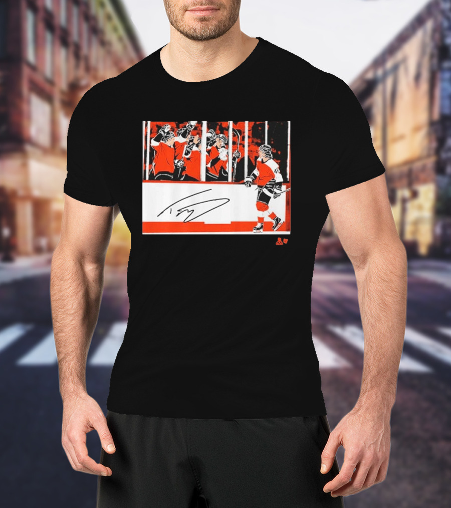 Trevor Zegras Penalty Box Celebration Hockey Art Signature Number 46 T-Shirt