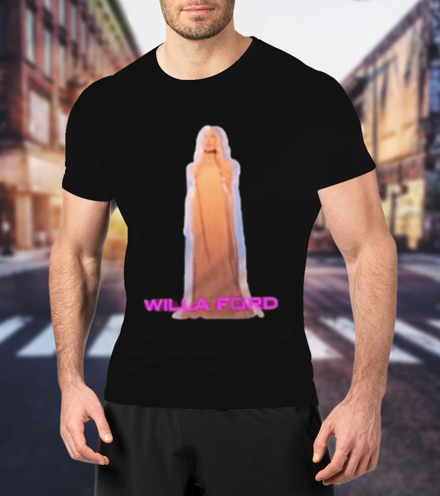 Willa Ford Statue Pink Text Highlighted T-Shirt