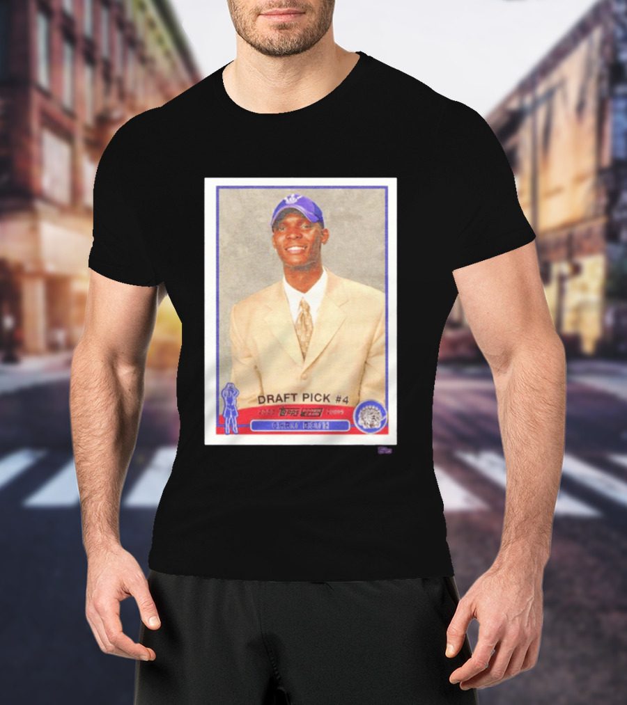 Toronto Raptors Chris Bosh 2003 Topps Draft Pick #4 Basketball Card T-Shirt