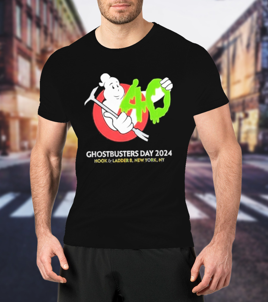 Ghostbusters Day 2024 40th Anniversary Hook Ladder 8 New York NY T-Shirt