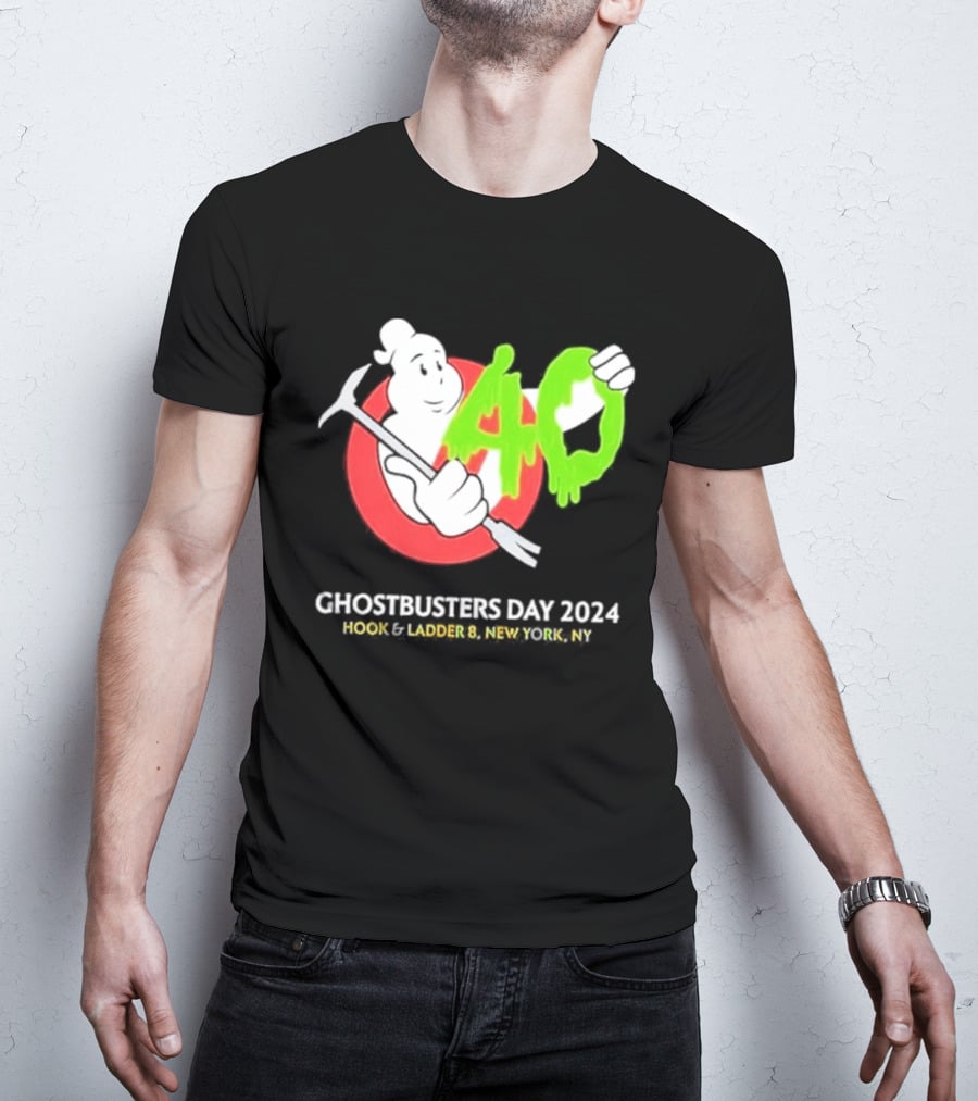Ghostbusters Day 2024 40th Anniversary Hook Ladder 8 New York NY T-Shirt