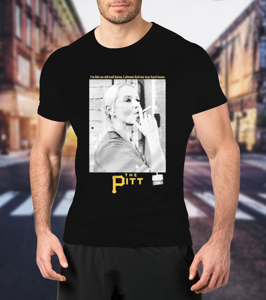 The Pitt Smoking Nurse Nostalgia Black And White Image T-Shirt