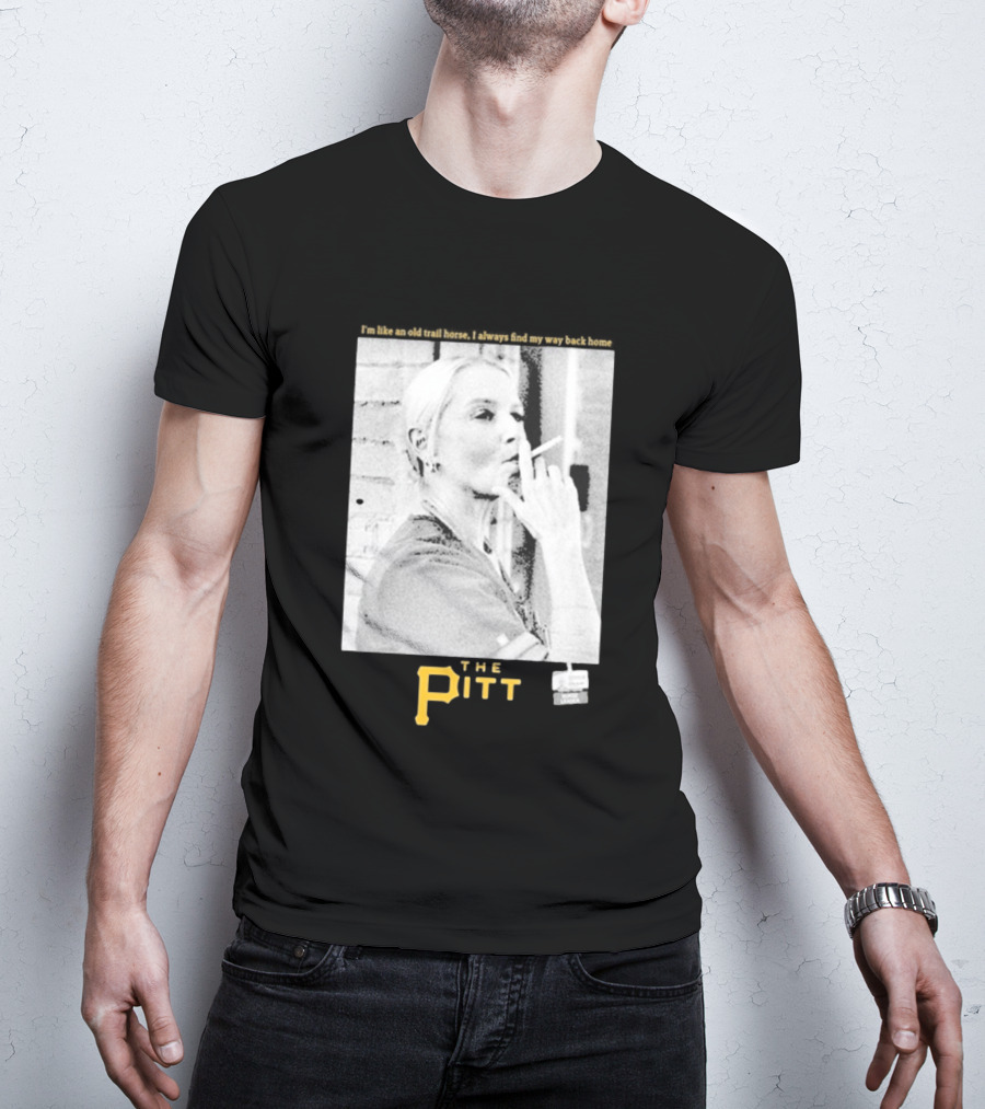 The Pitt Smoking Nurse Nostalgia Black And White Image T-Shirt