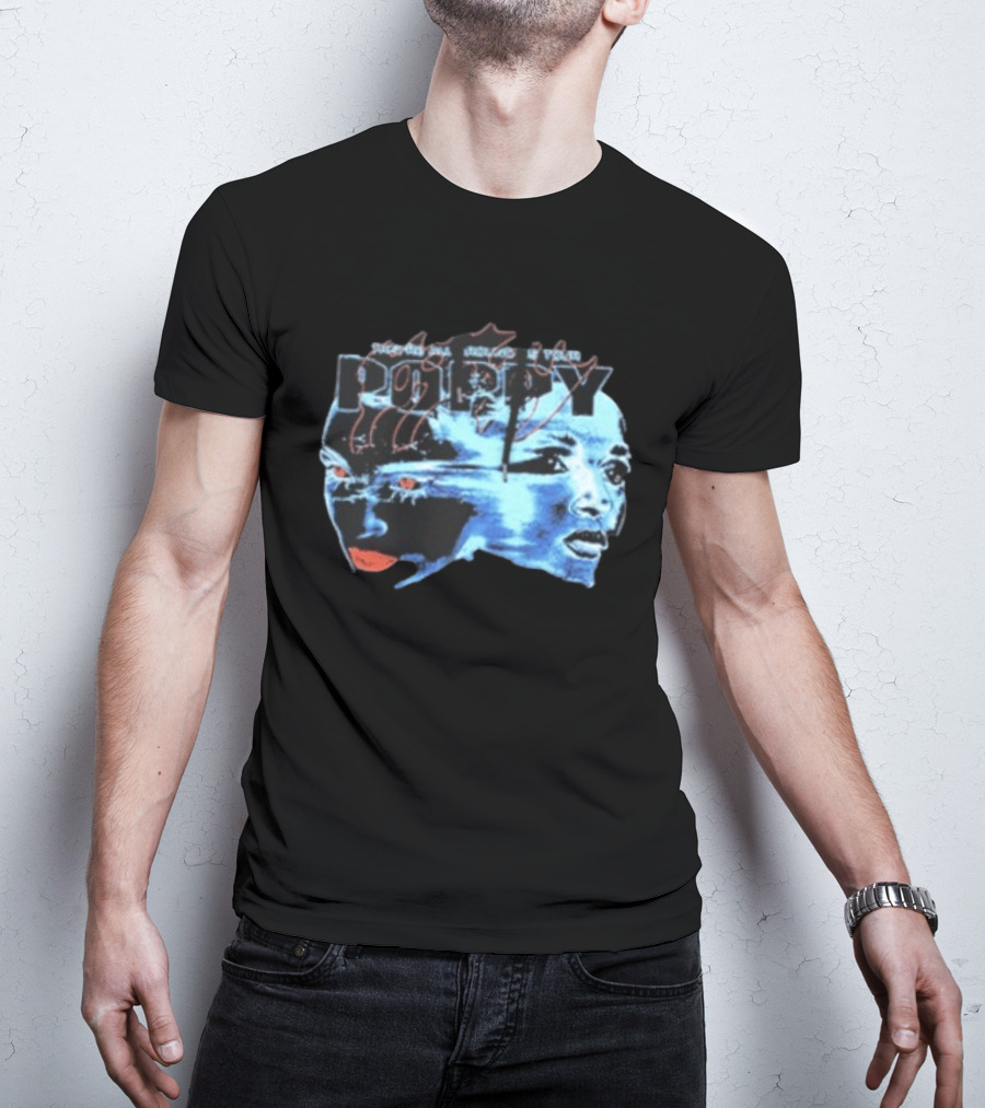 Poppy Split Poppy They're All Around Us Red Eyes Dual Faces Blue Tone T-Shirt