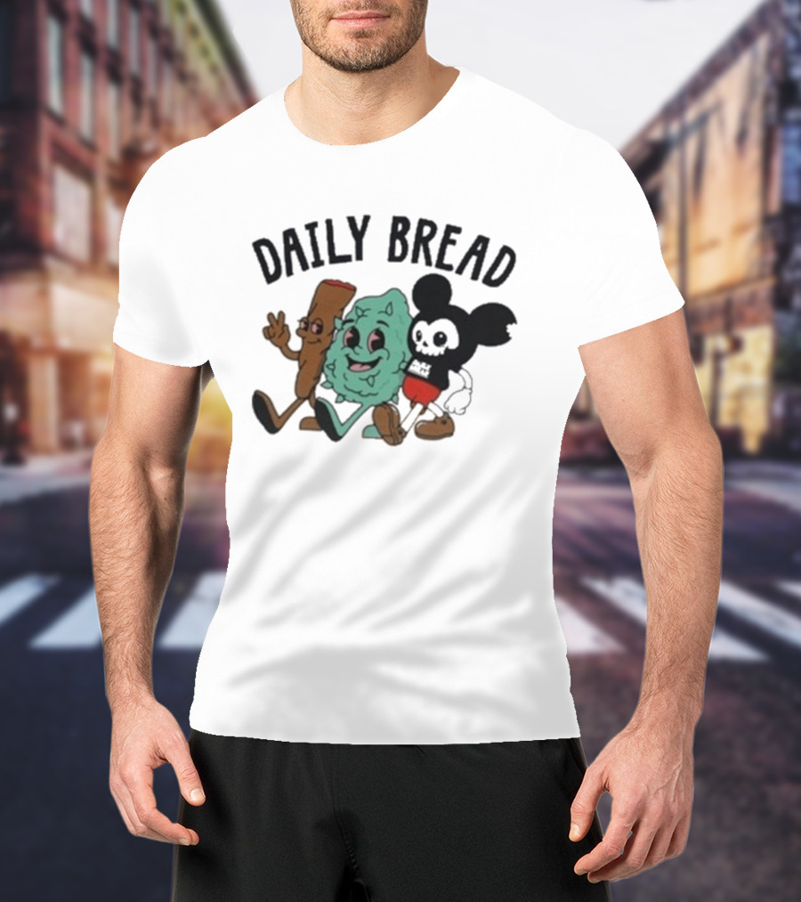 Daily Bread 420 Heavyweight Cartoon Characters Walking Trio T-Shirt