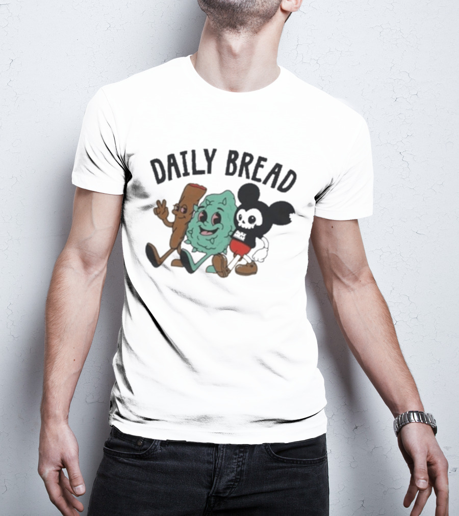 Daily Bread 420 Heavyweight Cartoon Characters Walking Trio T-Shirt