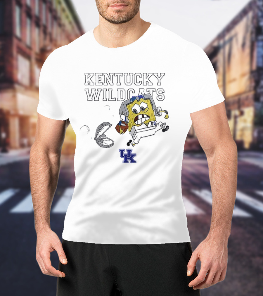 Kentucky Wildcats Spongebob SquarePants Football Collaboration T-Shirt