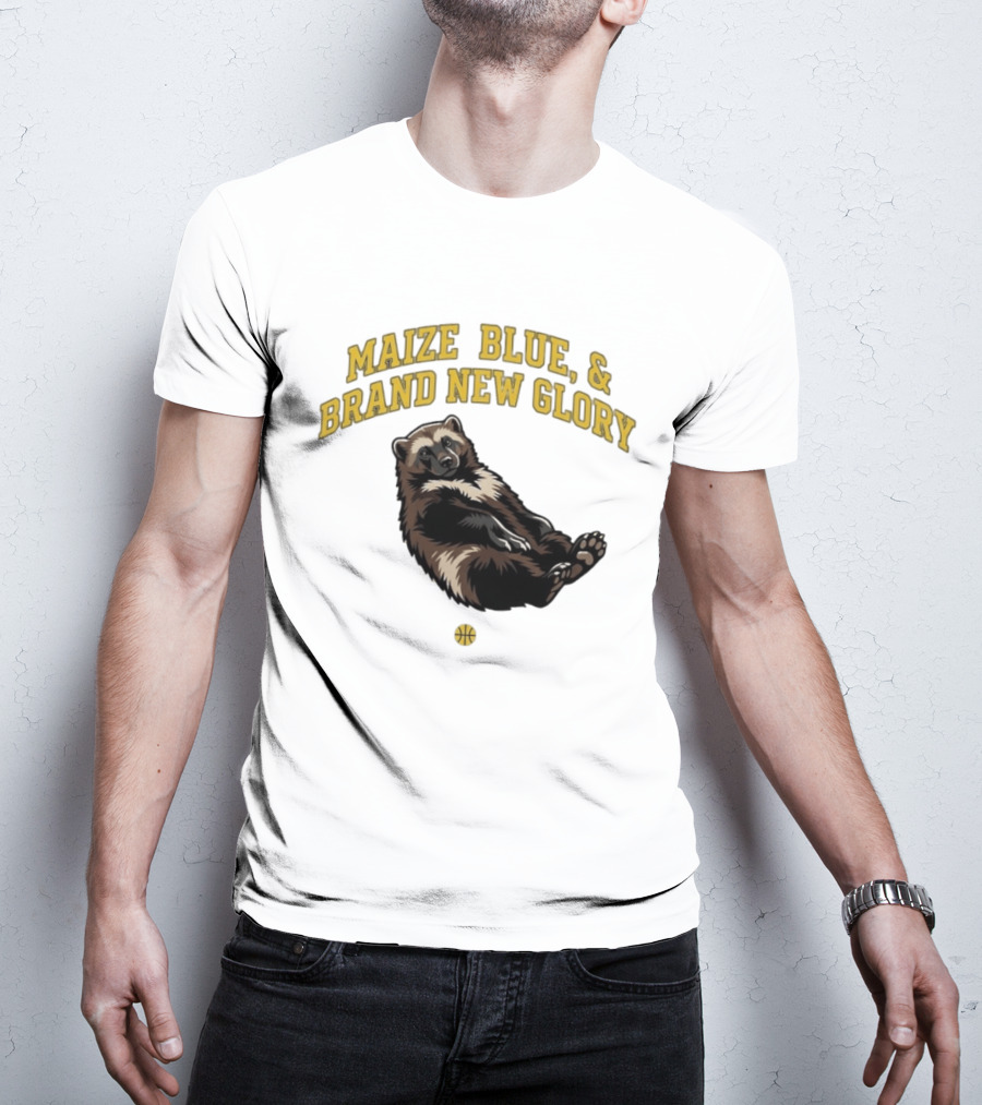 Maize Blue And Brand New Glory Wolverine Basketball T-Shirt
