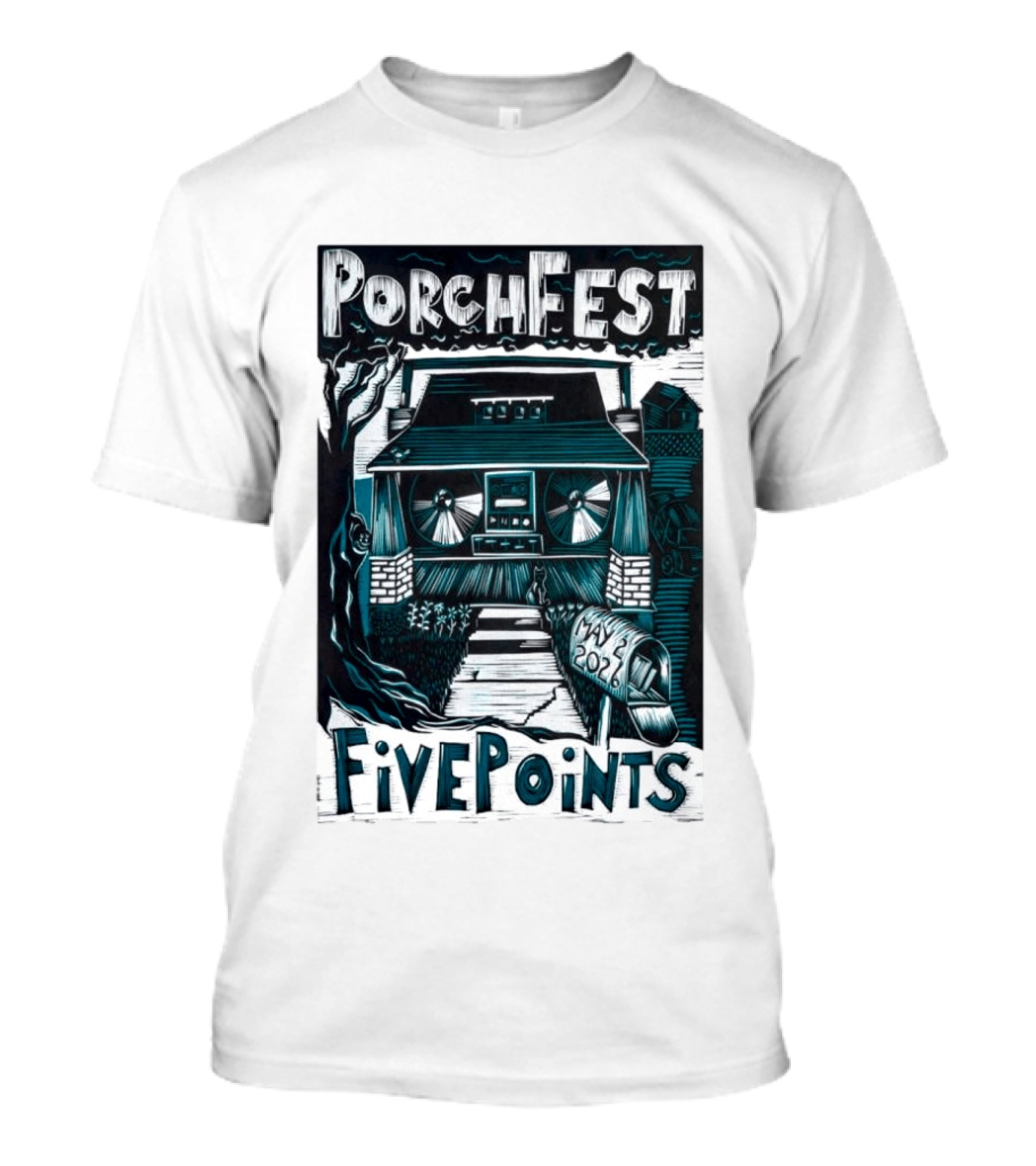 PorchFest FivePoints May 2026 Huntsville AL Music Event T-Shirt