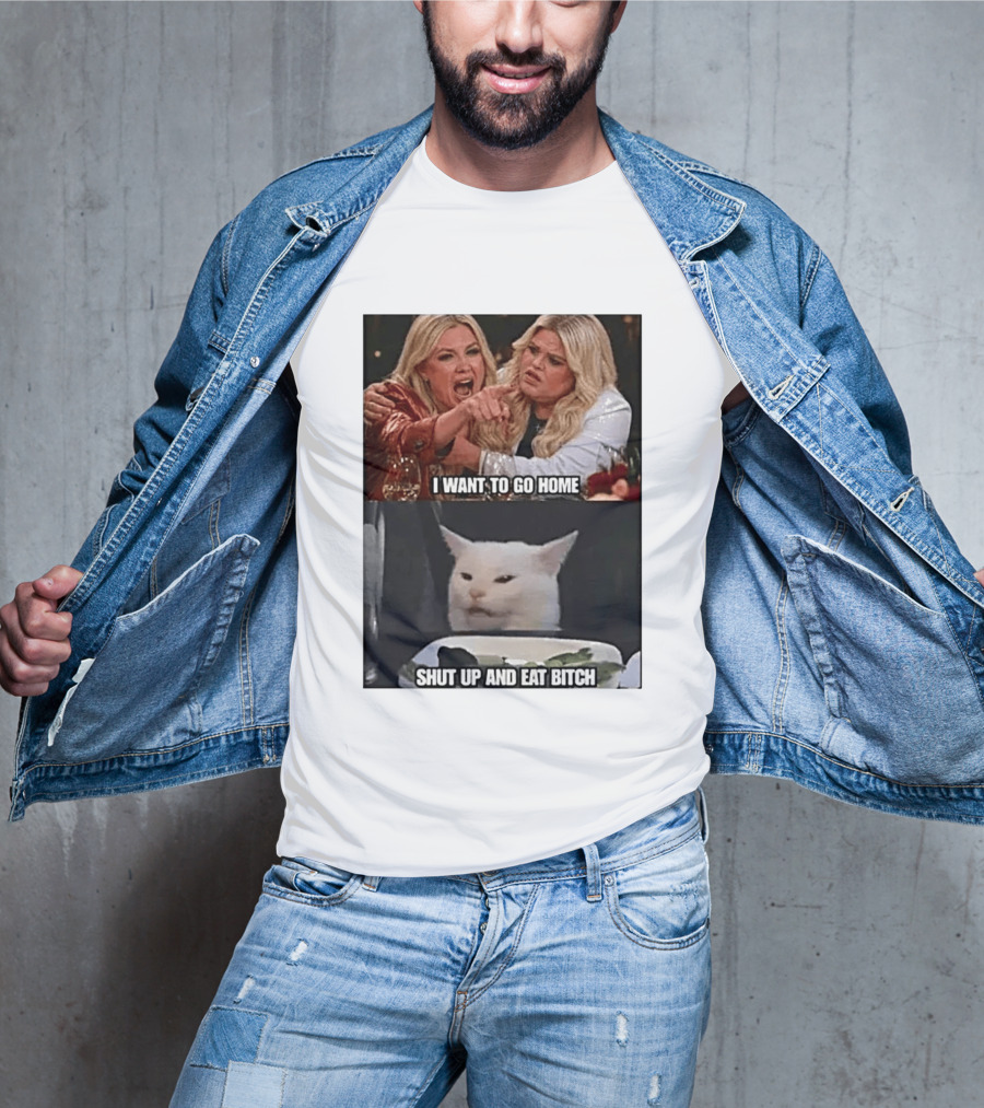 I Want To Go Home Smudge The Cat Meme Shut Up And Eat T-Shirt
