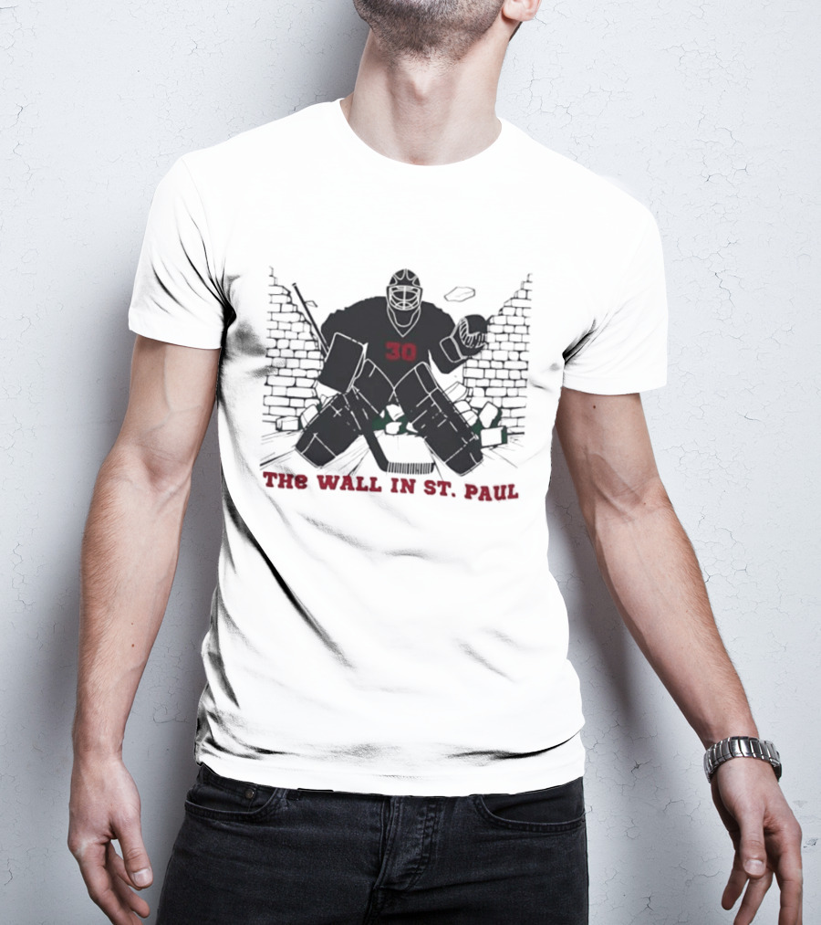Minnesota Wild Number 30 The Wall In St Paul T-Shirt