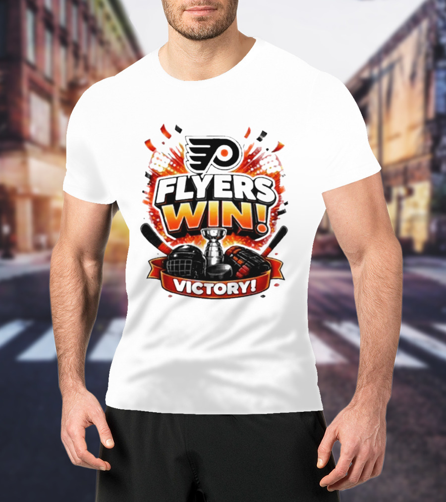 Philadelphia Flyers Win Victory Ice Hockey Celebration T-Shirt
