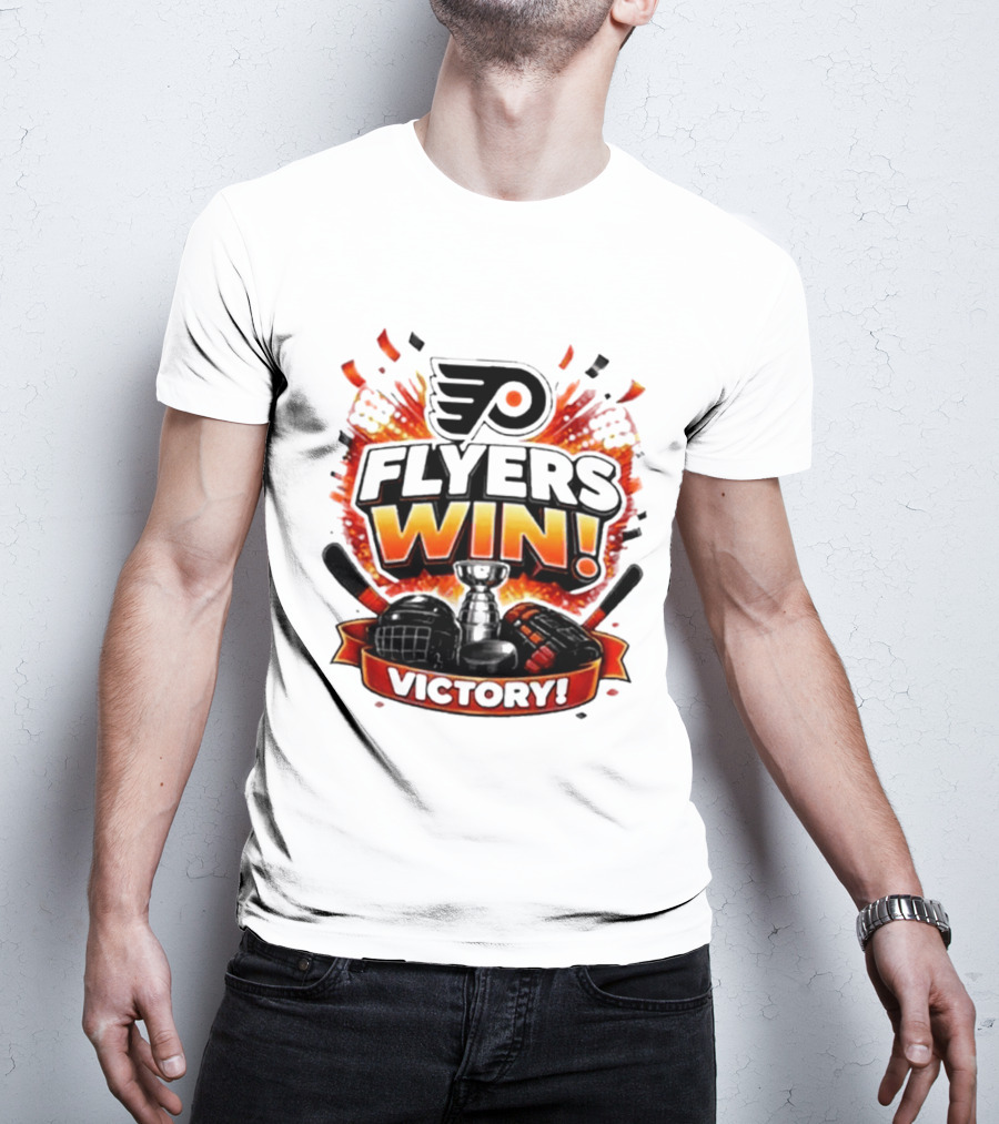 Philadelphia Flyers Win Victory Ice Hockey Celebration T-Shirt