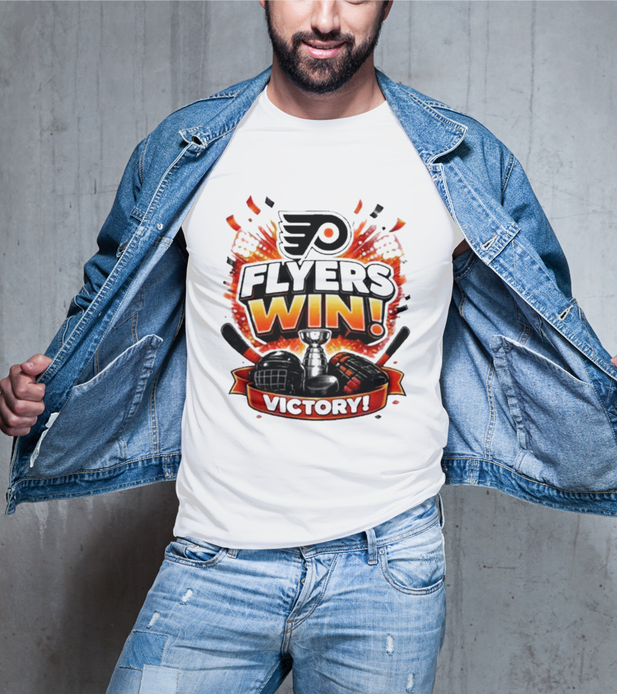 Philadelphia Flyers Win Victory Ice Hockey Celebration T-Shirt