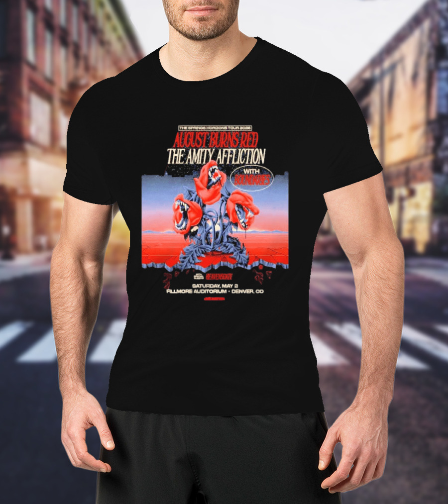 The Springs Horizon Tour 2026 August Burns Red The Amity Affliction Fit For A King Boulder Theater Denver CO May 2nd T-Shirt