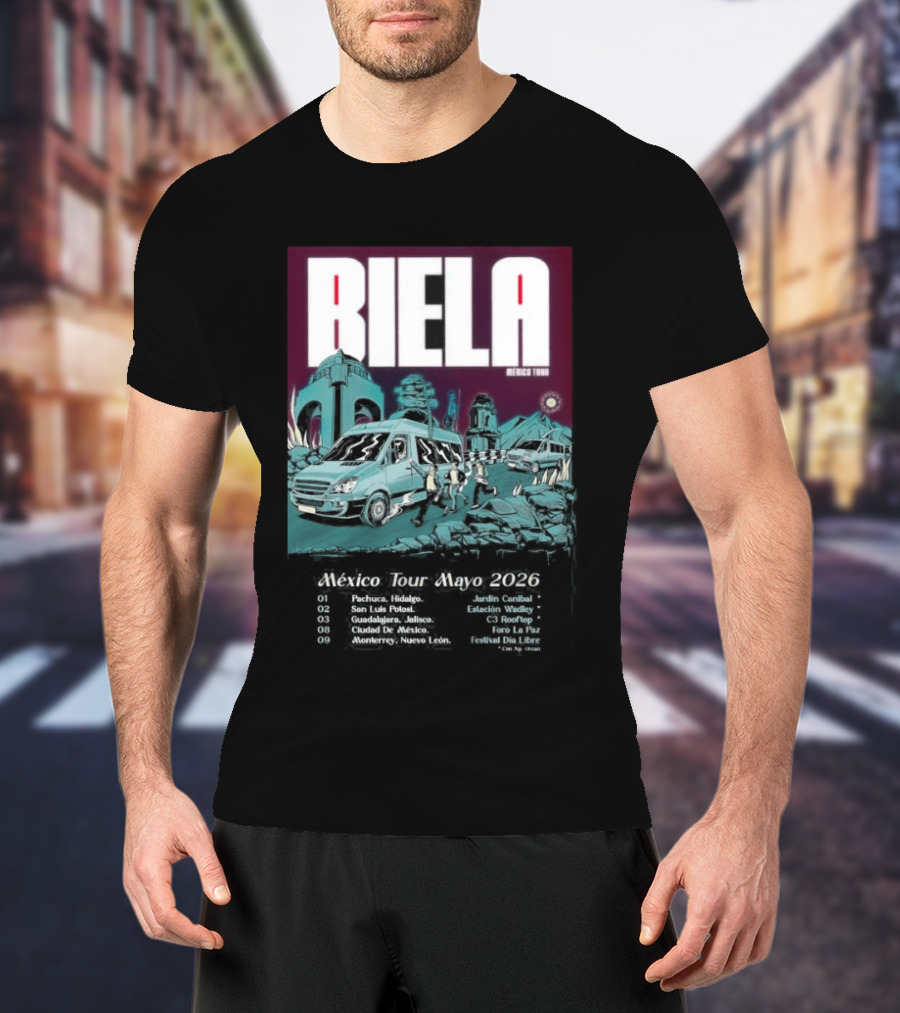 Biela Mexico Tour Mayo 2026 Monterrey Guadalajara Ciudad De Mexico T-Shirt