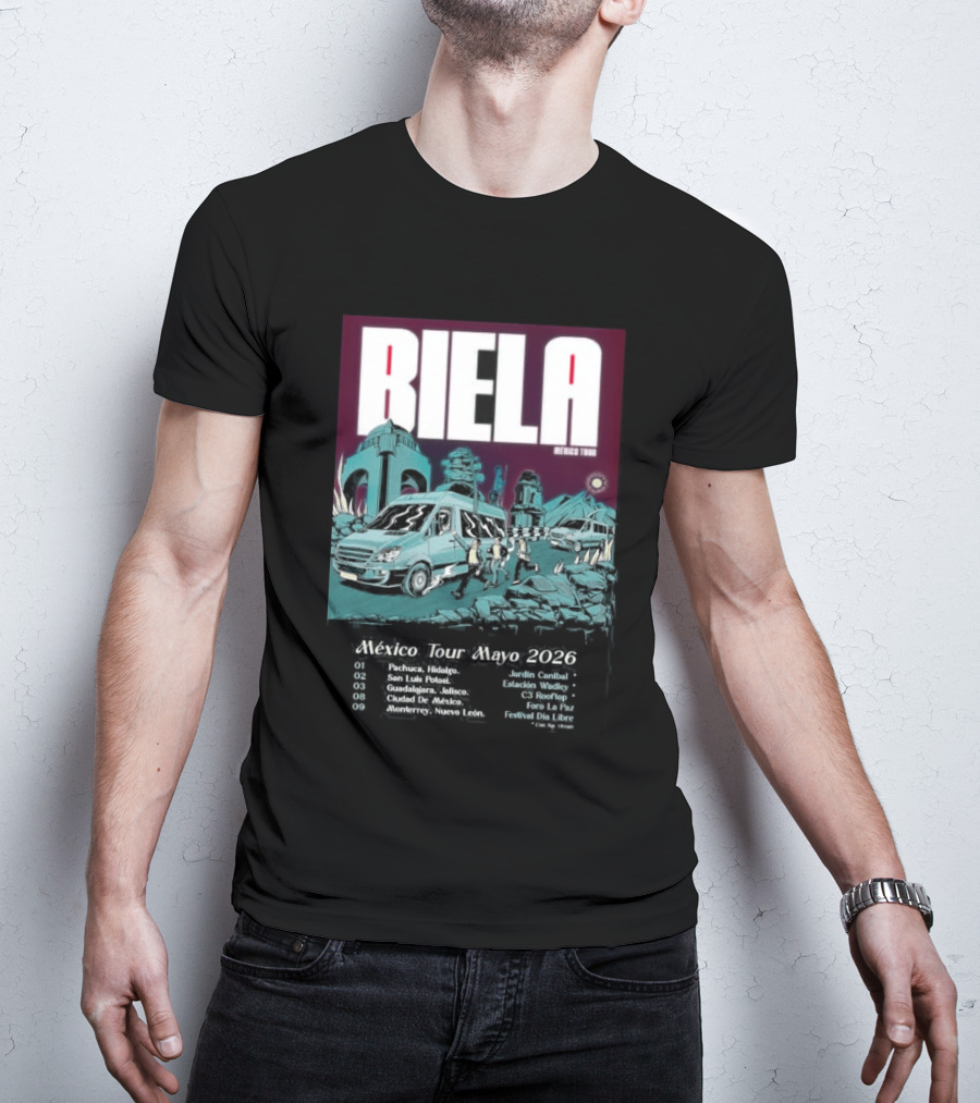 Biela Mexico Tour Mayo 2026 Monterrey Guadalajara Ciudad De Mexico T-Shirt