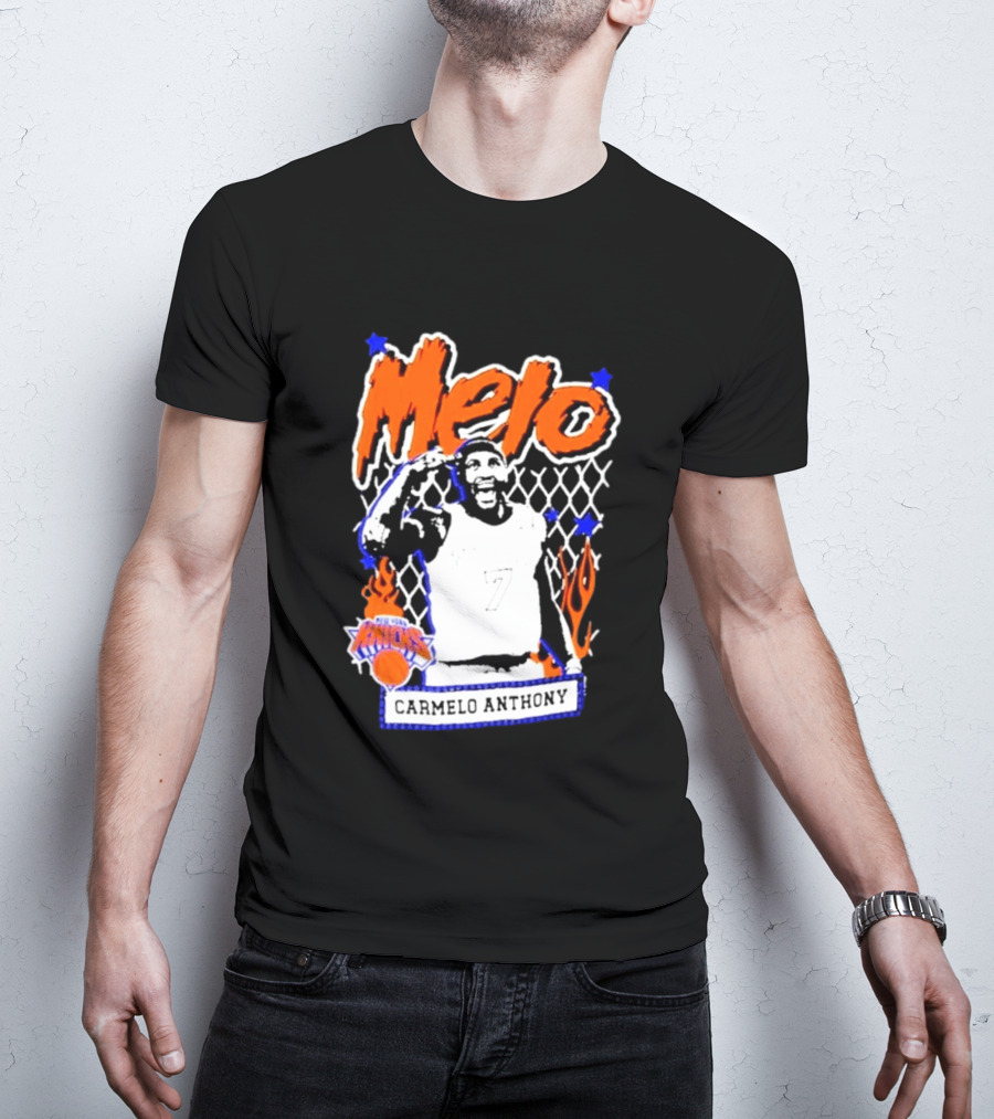 Melo Carmelo Anthony New York Knicks NBA Street Player Mitchell Ness T-Shirt