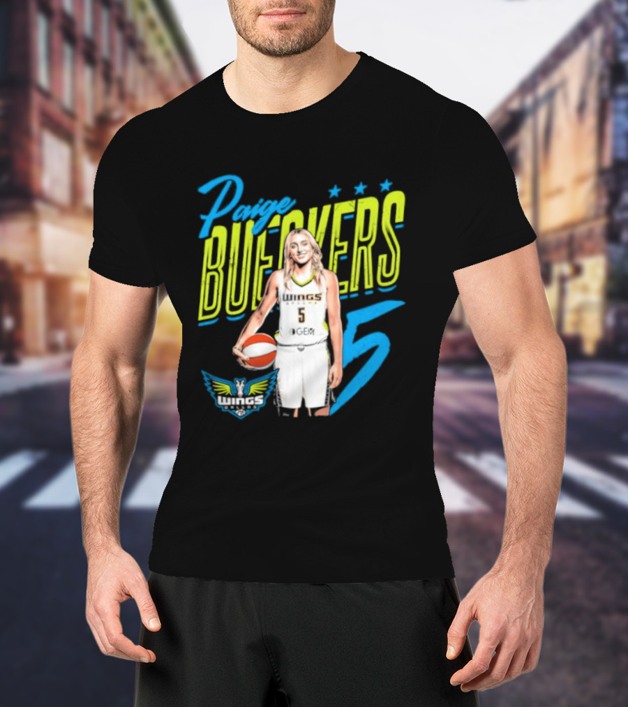 Paige Bueckers Dallas Wings Player Pose Number 5 T-Shirt