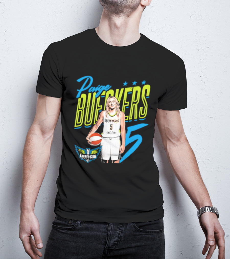 Paige Bueckers Dallas Wings Player Pose Number 5 T-Shirt