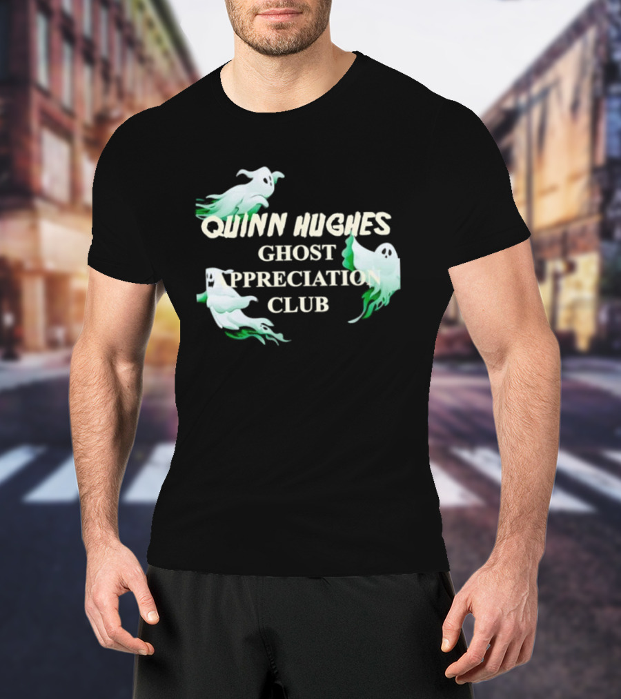 Quinn Hughes Ghost Appreciation Club Whimsical Spirit T-Shirt