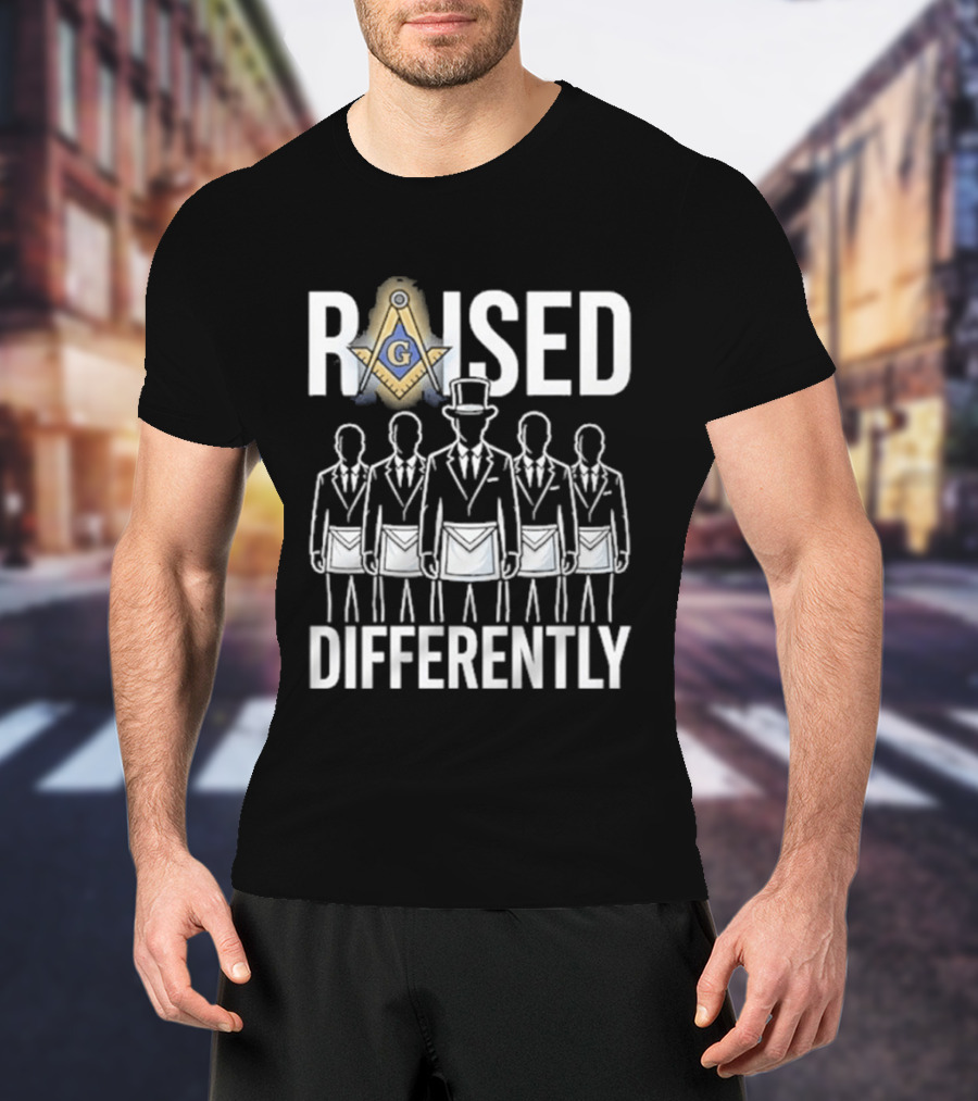 Raised Differently Freemason Symbol And Five Figures T-Shirt