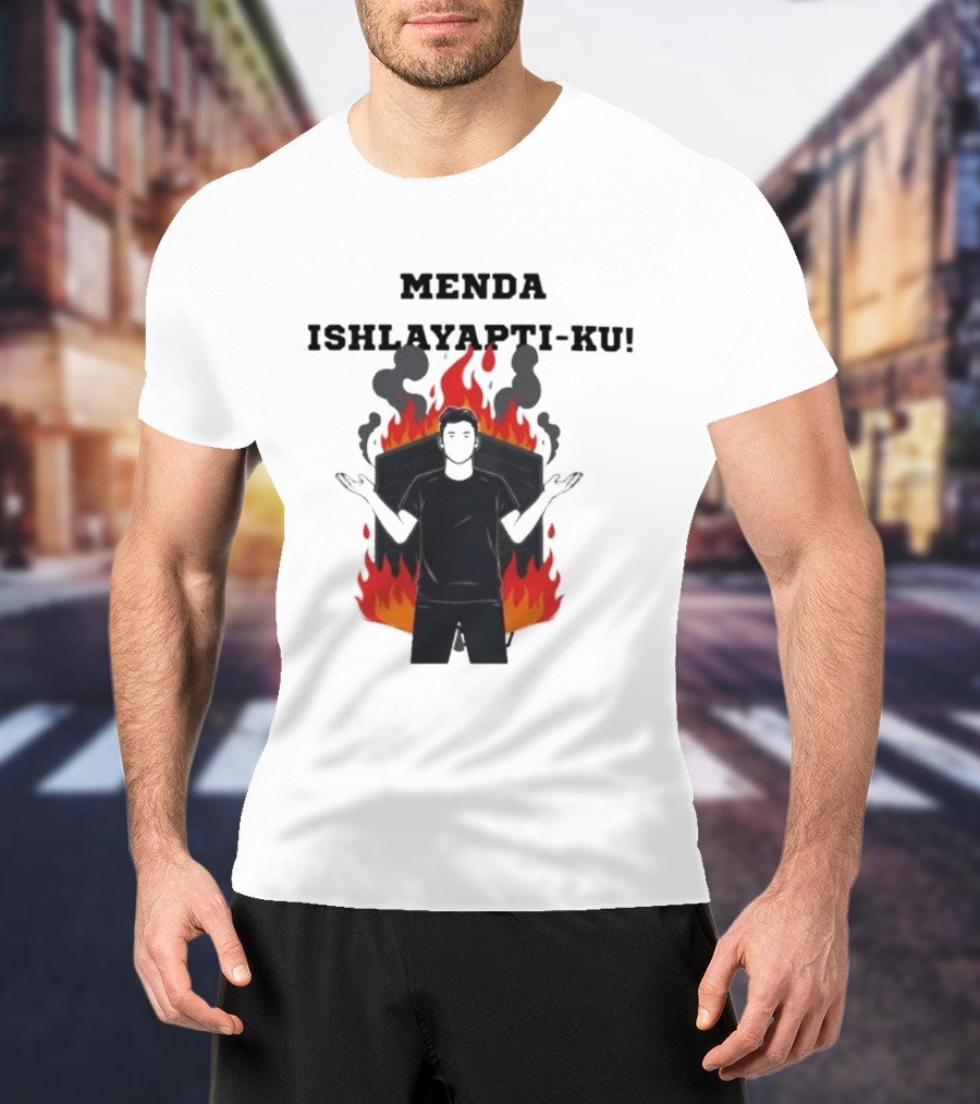 Menda Ishlayapti Ku Uzbek Tech Memes Flame T-Shirt