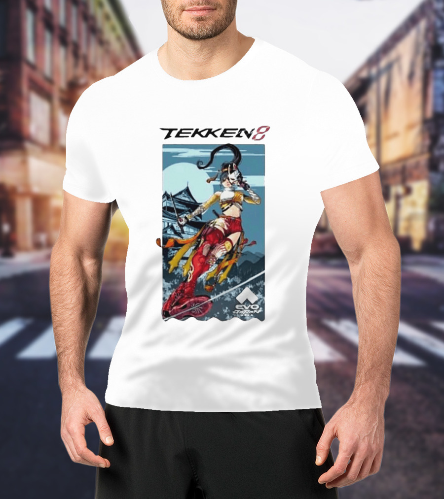 Evo Japan 2026 Tekken 8 Kunimitsu Anime Character Art With Striking Temple T-Shirt