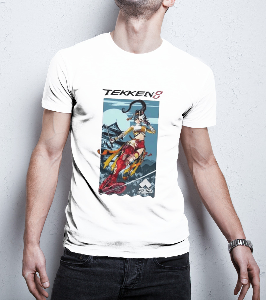 Evo Japan 2026 Tekken 8 Kunimitsu Anime Character Art With Striking Temple T-Shirt