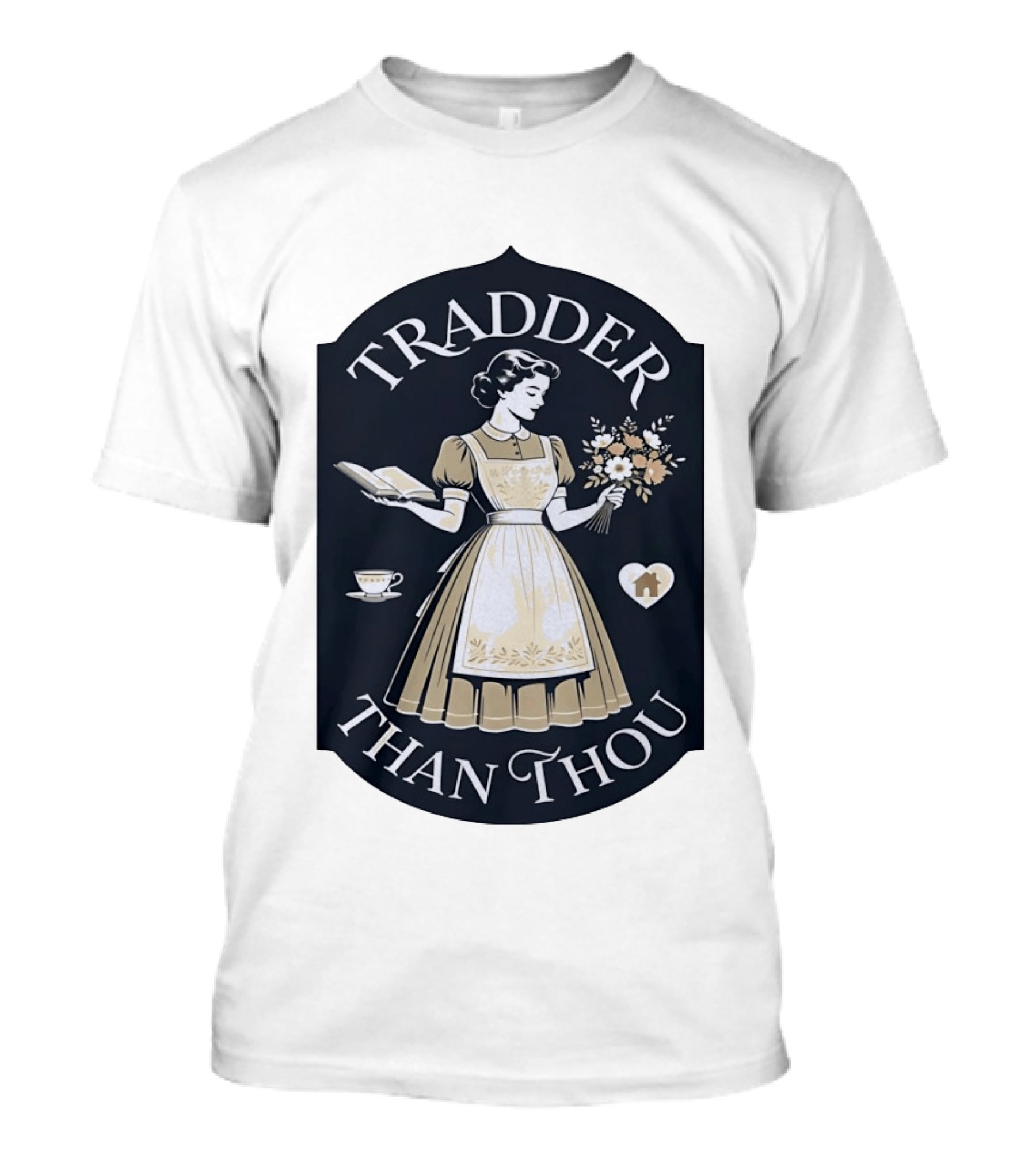 Tradder Than Thou Woman Holding Book And Flower T-Shirt