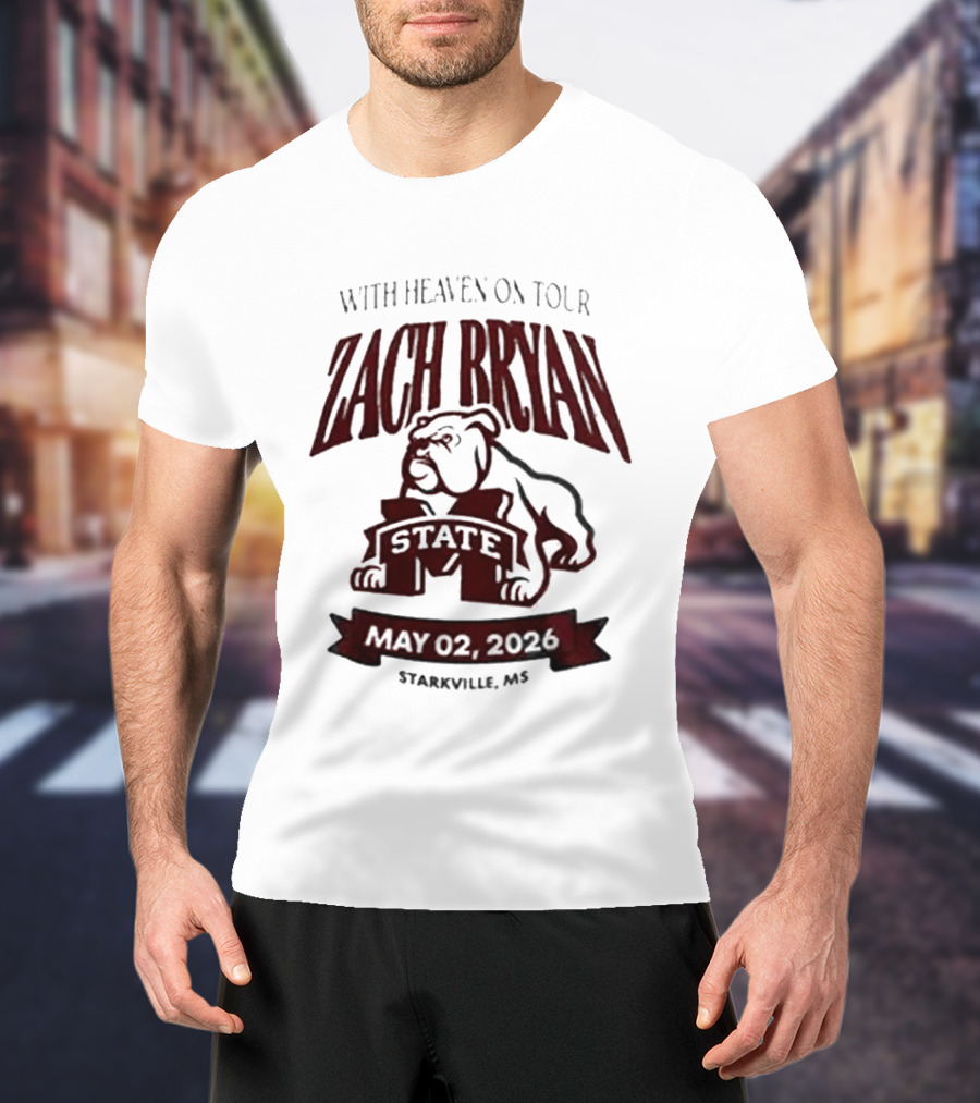 Zach Bryan With Heaven On Tour 2026 Mississippi State May 02 Starkville MS T-Shirt