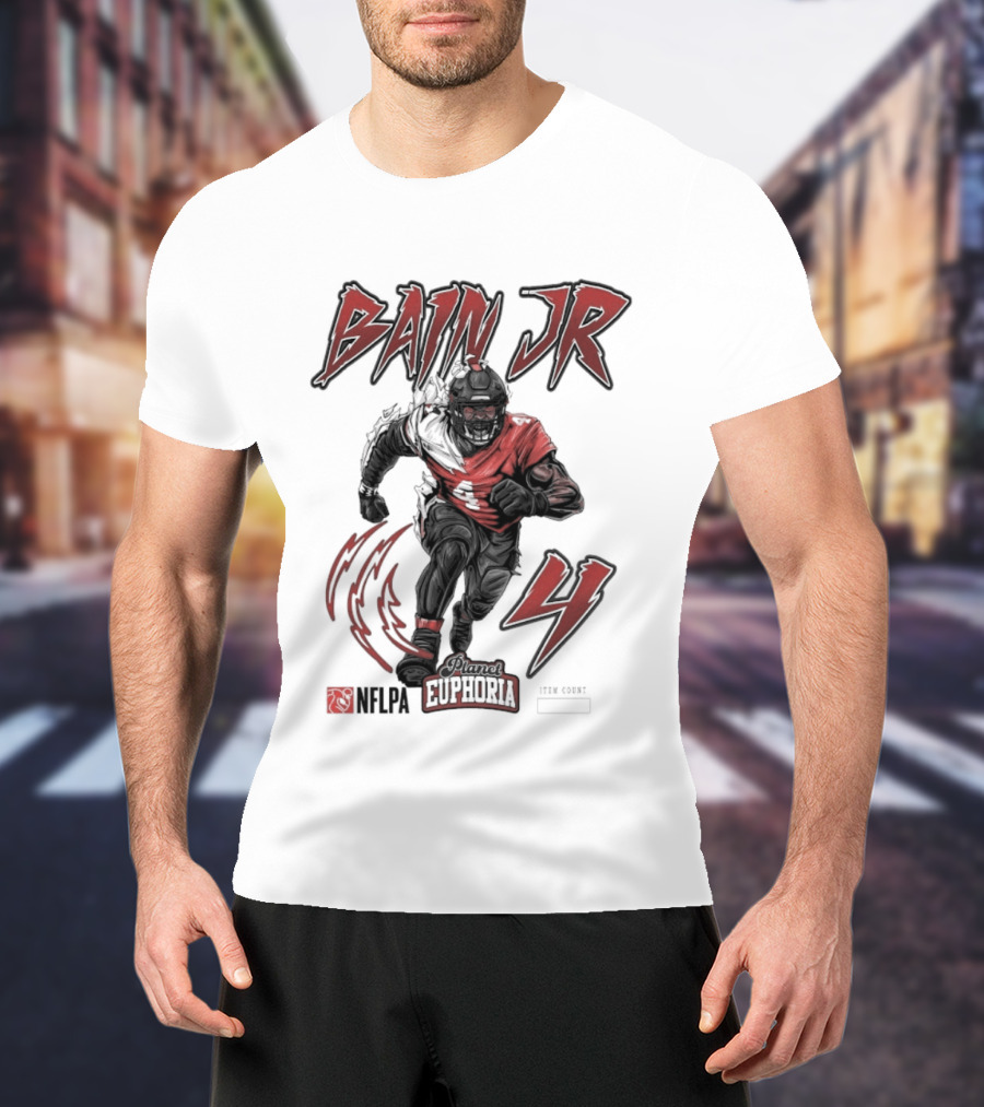 Bain Jr. Planet Euphoria NFL 4 Lightning Football T-Shirt